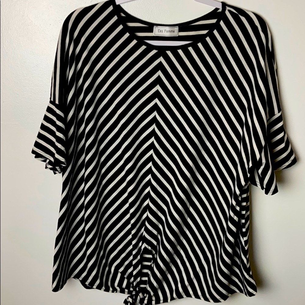 Jules and James Boutique Charcoal short sleeve top size 1X